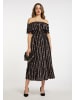 faina Damen Maxikleid Mit Allover-Print in Schwarz