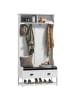 HOMCOM Garderobenständer-89L x 42B x 172H cm-Weiß