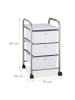 relaxdays Badrollwagen "3 Schubladen" in Silber - (B)33 x (H)60 x (T)39 cm
