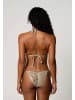 Moda Minx Bikinihose Gold Shells Trim Edge Tie Side in Stone