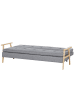 Beliani 3-Sitzer Sofa TJORN in Grau/Heller Holzfarbton - (W) 204 x (H) 84 x (L) 85 cm