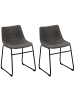 Beliani 2er-Set Esszimmerstuhl BATAVIA in Grau/Schwarz