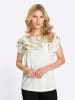 Sieh an! Kurzarm-Shirt in ecru-goldfarben