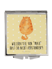 Mr. & Mrs. Panda Kosmetikspiegel Katze Mittelfinger mit Spruch in Gelb Pastell