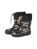 Wheat Gummistiefel Thermo Print in black flowers