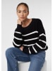comma CI Strickpullover langarm in Schwarz-weiß