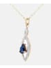 Diamant L'éternel Halskette mit Anhänger aus 375 Gelbgold mit Diamant mit Saphir