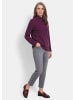 GOLDNER Kurzgröße:  Feinstrickpullover mit Rollkante in beere