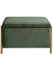 Beliani Bettbank EDLAND in Grün/Braun - (W) 75 x (H) 44 x (L) 43 cm