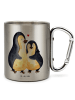 Mr. & Mrs. Panda Thermobecher Pinguin umarmen ohne Spruch in Silber