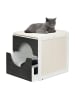 relaxdays Katzenschrank in Weiß/ Grau - (B)50 x (H)57 x (T)60 cm