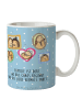 Mr. & Mrs. Panda Kaffeebecher Igel Familie mit Spruch in Blau Pastell