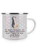 Mr. & Mrs. Panda Emaille Tasse Eiskunstlauf Trainerin mit Spruch in Grau Pastell