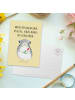 Mr. & Mrs. Panda Postkarte Chinchilla Blume mit Spruch in Gelb Pastell