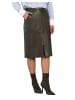 More & More edler Midi-Lederrock, schmal in fine olive