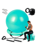 relaxdays Gymnastikball Set in Türkis - Ø 65 cm