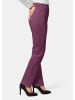 GOLDNER Kurzgröße:  Satin-Baumwollhose mit Stretch in aubergine
