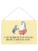 Mr. & Mrs. Panda holzbild Pinguin mit Kind mit Spruch in Gelb Pastell