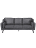 Beliani 3-Sitzer Sofa LOKKA in Grau/Dunkler Holzfarbton - (W) 204 x (H) 85 x (L) 83 cm