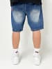 DADA Loose Fit Bermuda Jeans Shorts mit Frontlogo Baggy Denim in Blau