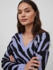 Vila Kuscheliger Strickpullover Jacquard Zebra Animal Muster VIRIL FEAMI in Lila