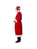 tectake Langer Weihnachtsmann-Mantel aus weichem Stoff, rot/weiß
