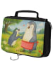 Mr. & Mrs. Panda Kosmetiktasche Pinguin mit Kind Design ohne Spruch in Weiß
