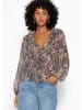 SASSYCLASSY Leichte Bluse mit Rüschen in Beige