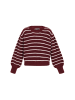 DreiMaster Maritim Women Sweater in wine red offwhite