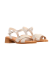 Divine Factory Leder-Absatzsandalen Alénoa Gold