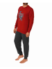NORMANN Schlafanzug Pyjama langarm Bündchen - 70569 in rot