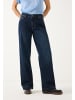 More & More lässige, weite Jeans mit Galonstreifen in dark blue denim