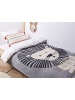 Beliani Kuscheldecke MATTA in Grau/Schwarz/Weiß - (W) 130 x (H) 0.5 x (L) 170 cm