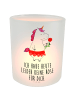 Mr. & Mrs. Panda Glas Teelichthalter Einhorn Dame mit Spruch in Transparent