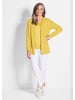 GOLDNER Kaschmirstrickjacke Langarm Feinstrick-Cardigan in gelb