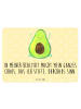 Mr. & Mrs. Panda Blechschild Avocado Glücklich mit Spruch in Gelb Pastell