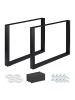 relaxdays 2tlg. Tischkufen Set in Schwarz - (B)100 x (H)72 x (T)8 cm