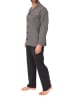 NORMANN Langarm Schlafanzug Pyjama zum durchknöpfen in grau