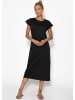 SASSYCLASSY Langes Sweatkleid mit Schlitz in Schwarz