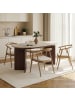 CALICOSY Esstisch LOU in Travertin - (W)160  x (H)75  x (L)90 cm
