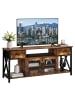 relaxdays TV Lowboard in Braun/ Schwarz - (B)140 x (H)60 x (T)40 cm