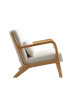 Home Nature Wohnkonzept Lounge-Sessel aus Teddyplüsch mit Kissen in Weiß & Naturholz 75x65x74 cm
