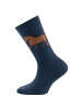 ewers 6er-Set Socken Pferde in blau-beige meliert