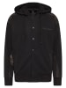 Carlo Colucci Kapuzenjacke Oversize Druckknöpfe Rückenprint in Schwarz