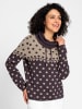 WITT WEIDEN Jacquard-Pullover in aubergine-beige-meliert