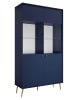 Feldmann-Wohnen Vitrine Rose marineblau 105,5 / 40,5 / 191cm mit Beleuchtung