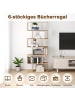 COSTWAY Bücherregal 6 Ebenen 192cm in Hellbraun