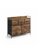 relaxdays Kommode in Schwarz/ Braun - (B)85 x (H)98 x (T)28,5 cm