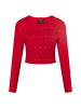 faina Damen Pullover Mit Strass-Steinen in Rot