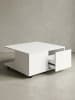 KADIMA DESIGN Couchtisch Storage | Schubladen, Rollbar, 70x70x36,5cm in Weiß